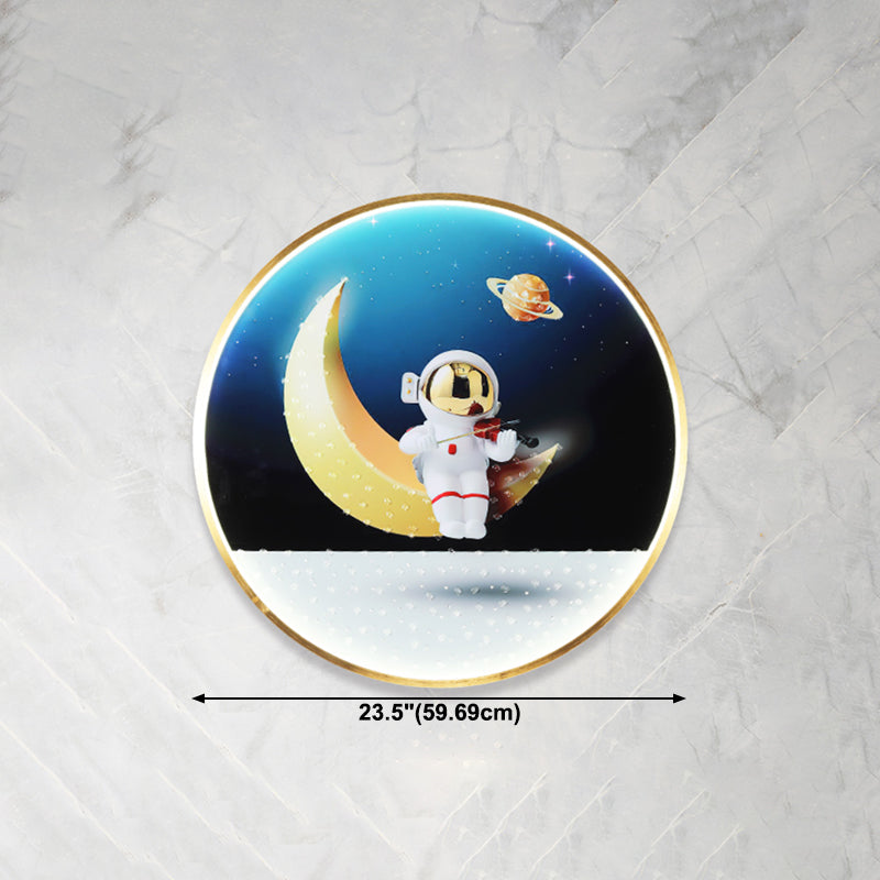 Estilo moderno de forma de círculo muro metal 1 iluminación de apliques de luz para dormitorio