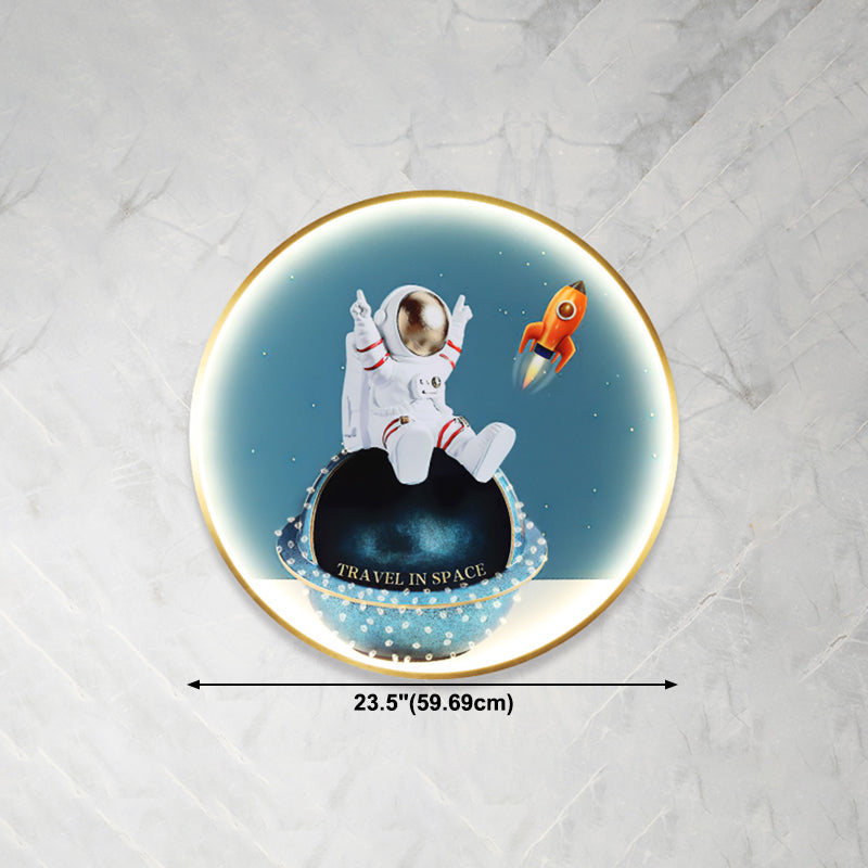 Estilo moderno de forma de círculo muro metal 1 iluminación de apliques de luz para dormitorio