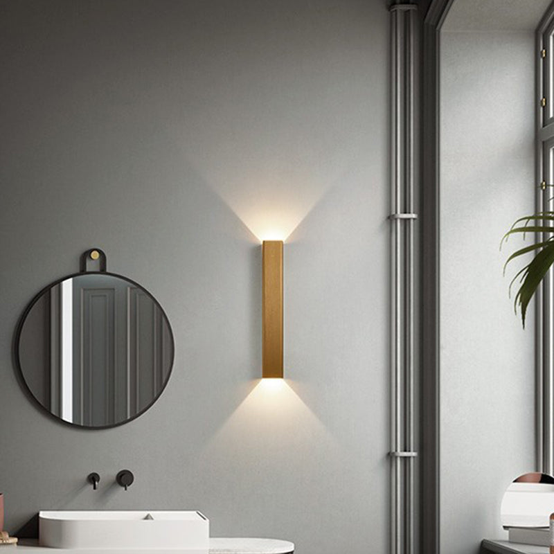 Modern Style Strip Shape Wall Sconce Metal 2 Light Sconce Lighting for Living Room