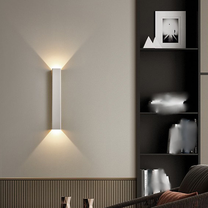 Modern Style Strip Shape Wall Sconce Metal 2 Light Sconce Lighting for Living Room