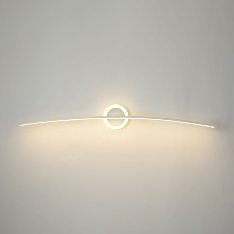 Linear Shape Metal Wall Light Modern Style 2 Lights Mirror Wall Mount Light