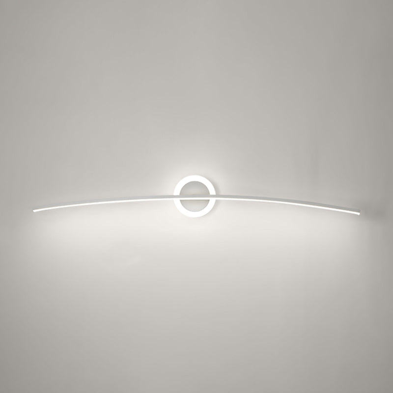 Linear Shape Metal Wall Light Modern Style 2 Lights Mirror Wall Mount Light
