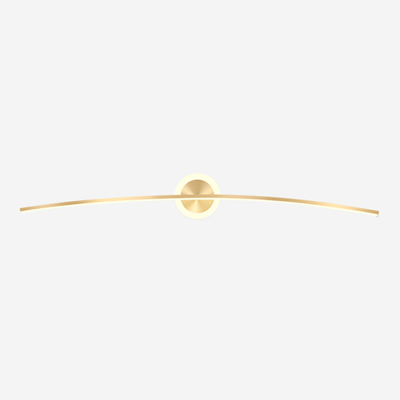 Linear Shape Metal Wall Light Modern Style 2 Lights Mirror Wall Mount Light