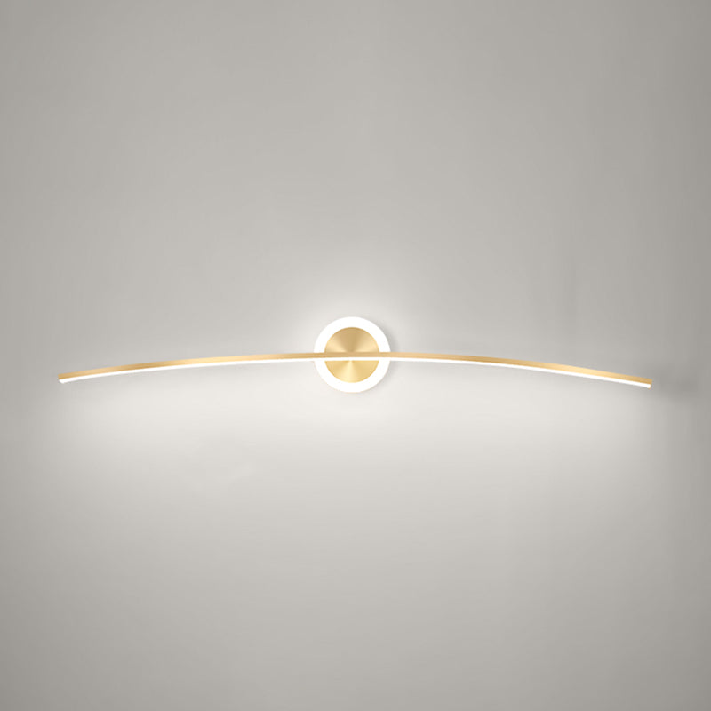 Linear Shape Metal Wall Light Modern Style 2 Lights Mirror Wall Mount Light