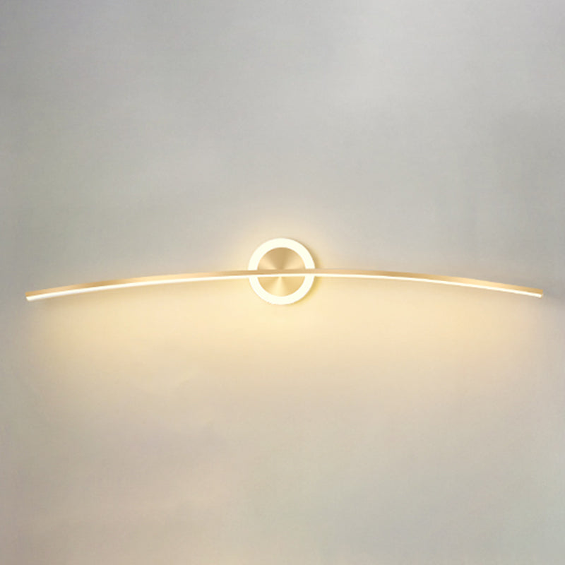 Linear Shape Metal Wall Light Modern Style 2 Lights Mirror Wall Mount Light