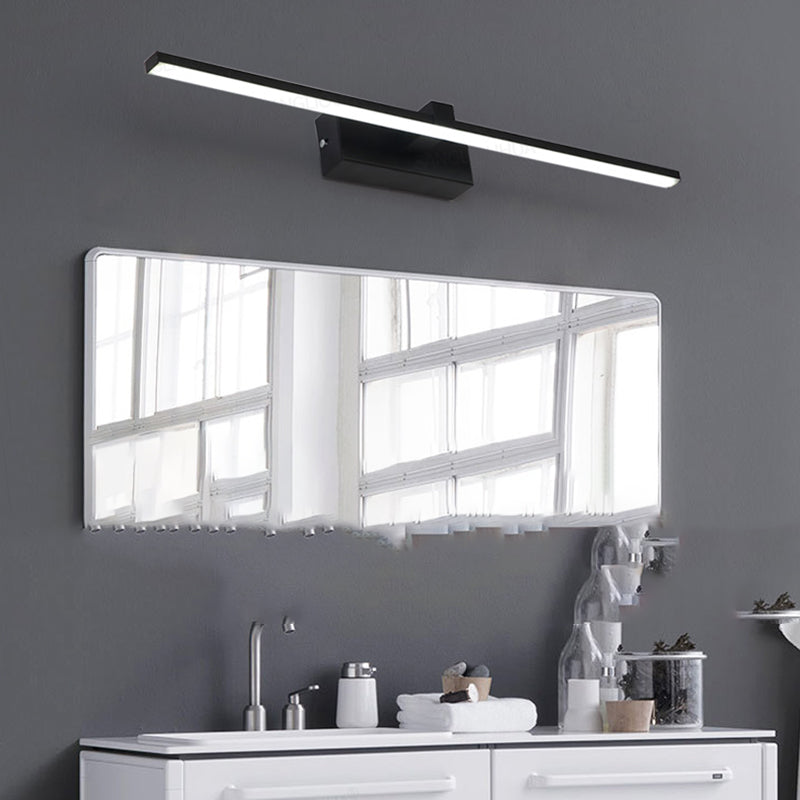 Luz de pared de metal de forma lineal Luz de montaje de pared de espejo de luz simple estilo moderno