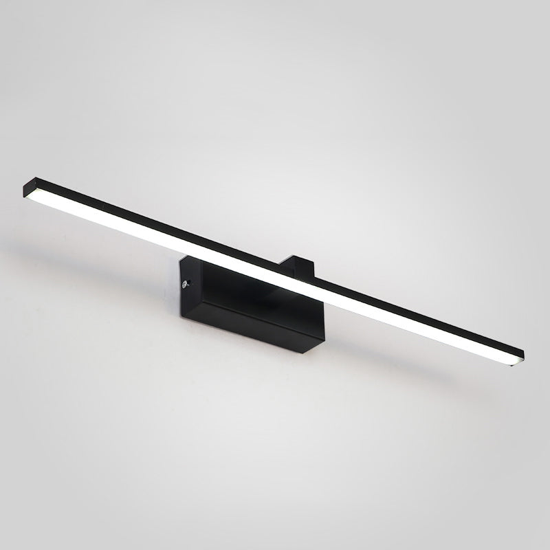 Luz de pared de metal de forma lineal Luz de montaje de pared de espejo de luz simple estilo moderno