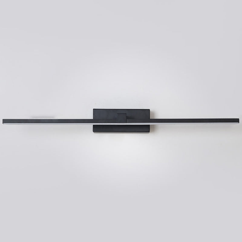 Luz de pared de metal de forma lineal Luz de montaje de pared de espejo de luz simple estilo moderno
