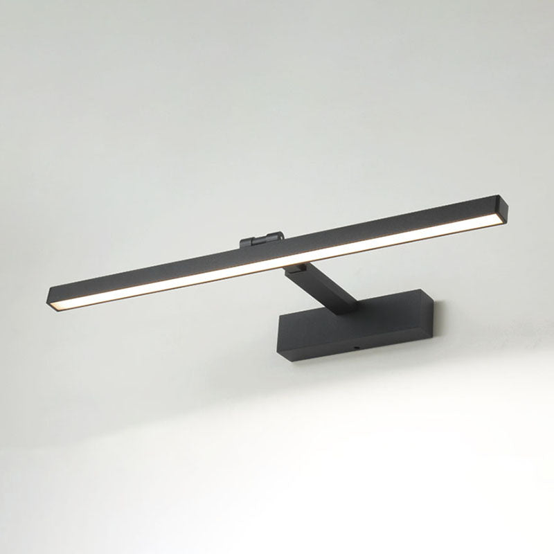 Metal Linear Wall Sconce Modern Style 1-Light Swing Arm Mirror Wall Light Fixture in Black