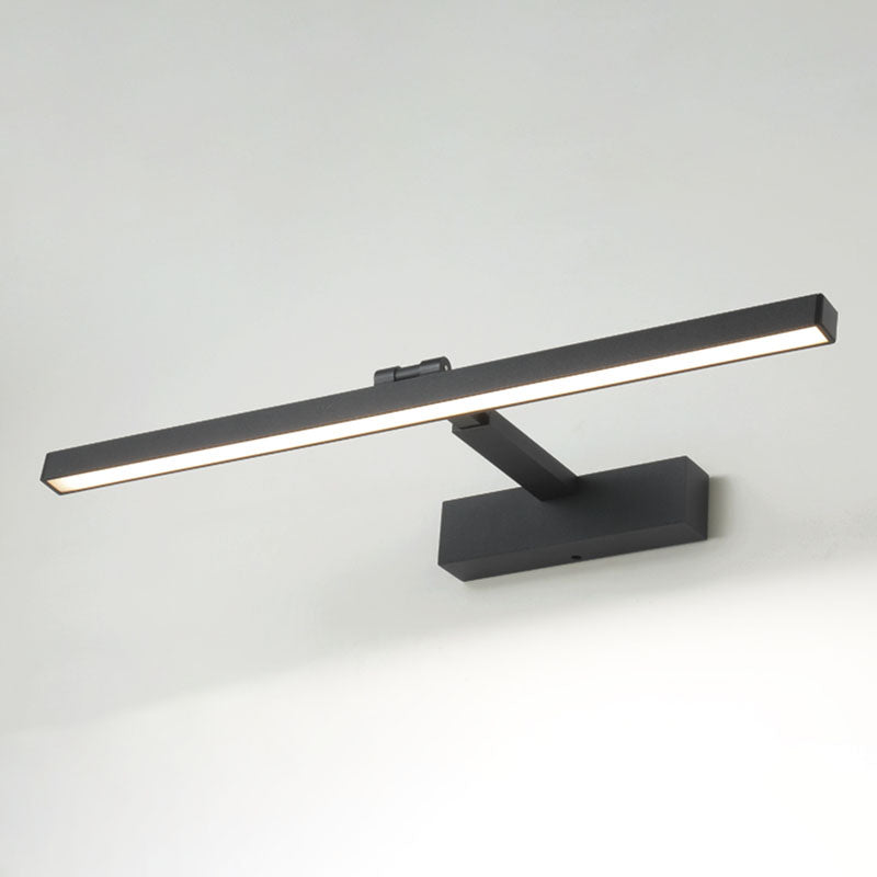 Metal Linear Wall Sconce Modern Style 1-Light Swing Arm Mirror Wall Light Fixture in Black