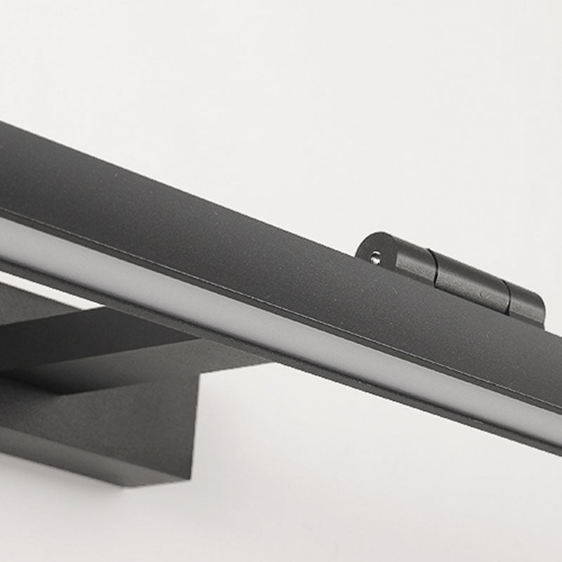 Metal Linear Wall Sconce Modern Style 1-Light Swing Arm Mirror Wall Light Fixture in Black