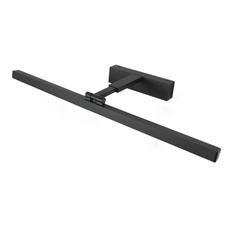 Metal Linear Wall Sconce Modern Style 1-Light Swing Arm Mirror Wall Light Fixture in Black