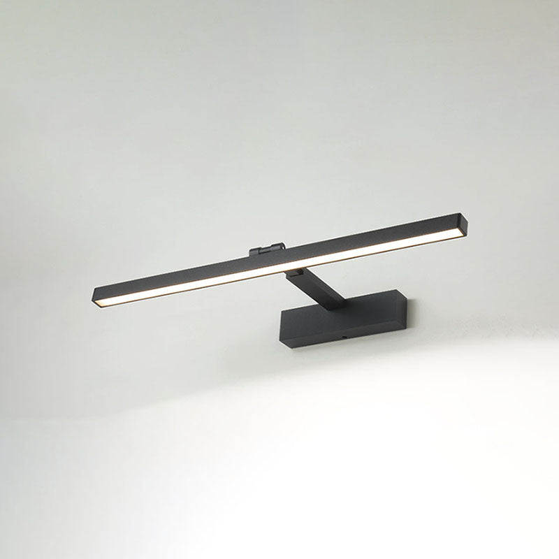 Metal Linear Wall Sconce Modern Style 1-Light Swing Arm Mirror Wall Light Fixture in Black