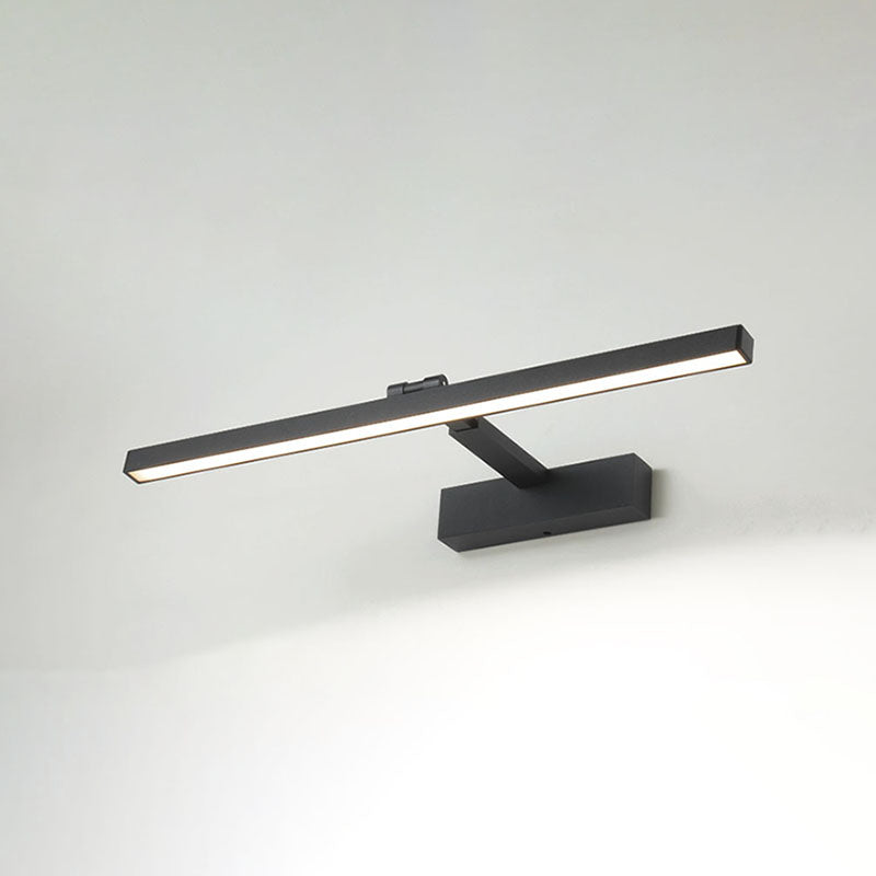 Metal Linear Wall Sconce Modern Style 1-Light Swing Arm Mirror Wall Light Fixture in Black