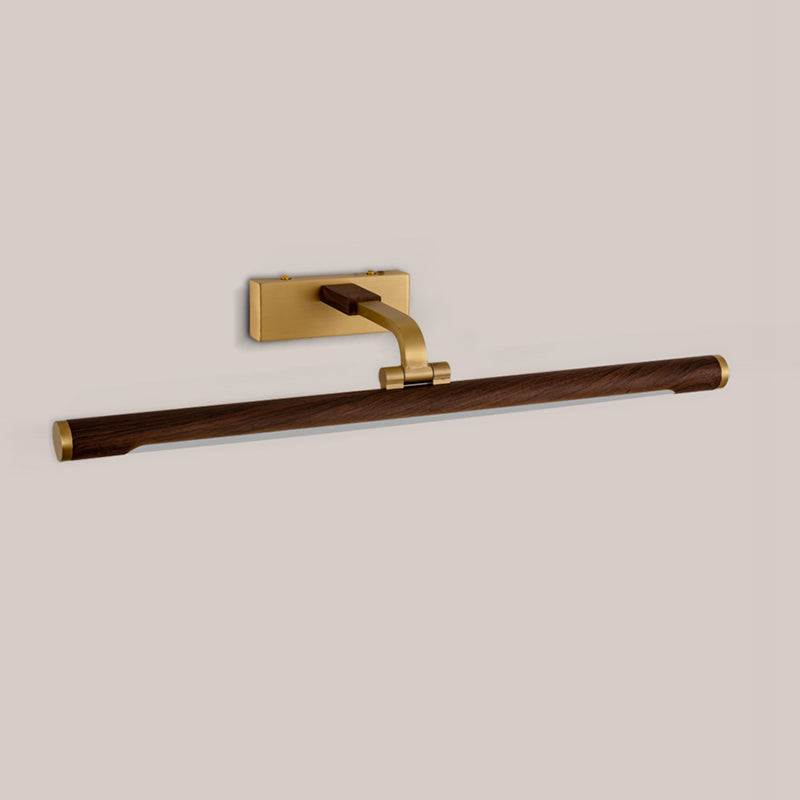 Metal Linear Shade Wall Sconce Modern Style Modern 1 Apparecchio di illuminazione da parete a specchio leggero in marrone