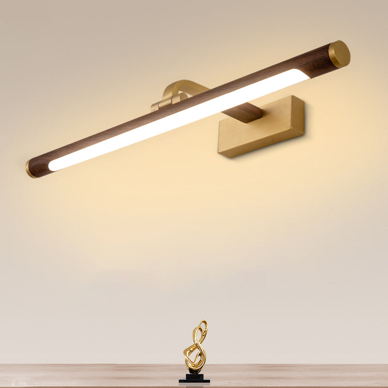 Metal Linear Shade Wall Sconce Modern Style Modern 1 Apparecchio di illuminazione da parete a specchio leggero in marrone