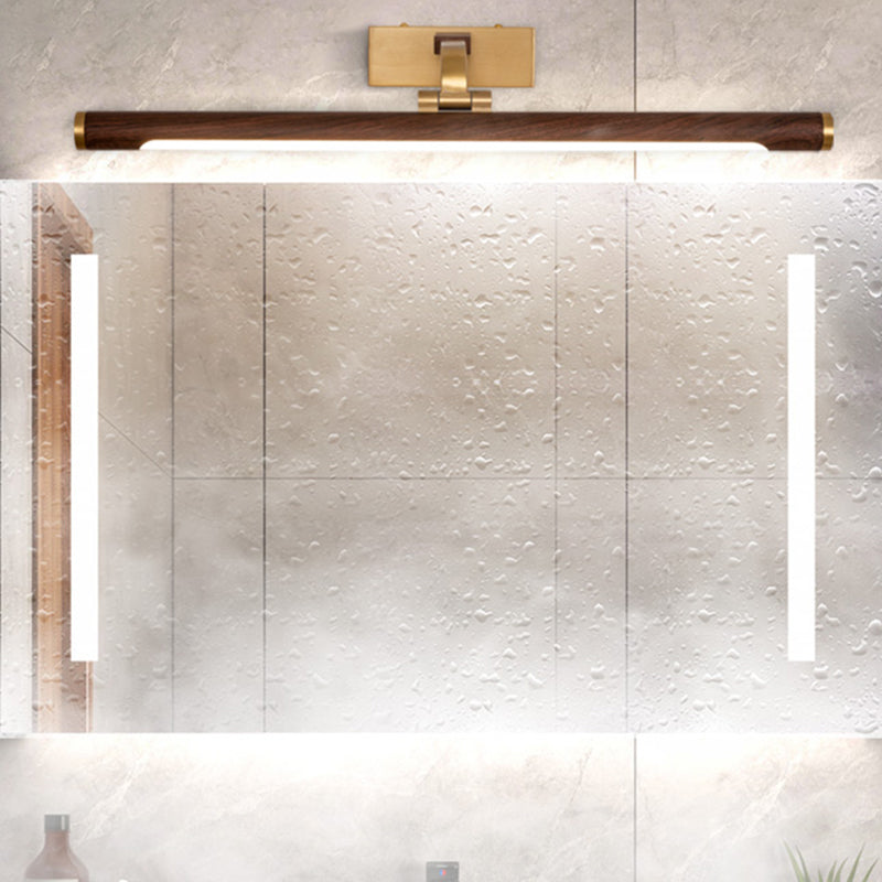 Metal Linear Shade Wall Sconce Modern Style Modern 1 Apparecchio di illuminazione da parete a specchio leggero in marrone
