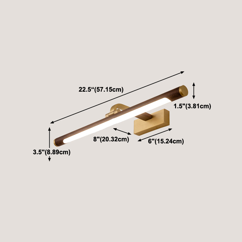 Metal Linear Shade Wall Sconce Modern Style Modern 1 Apparecchio di illuminazione da parete a specchio leggero in marrone