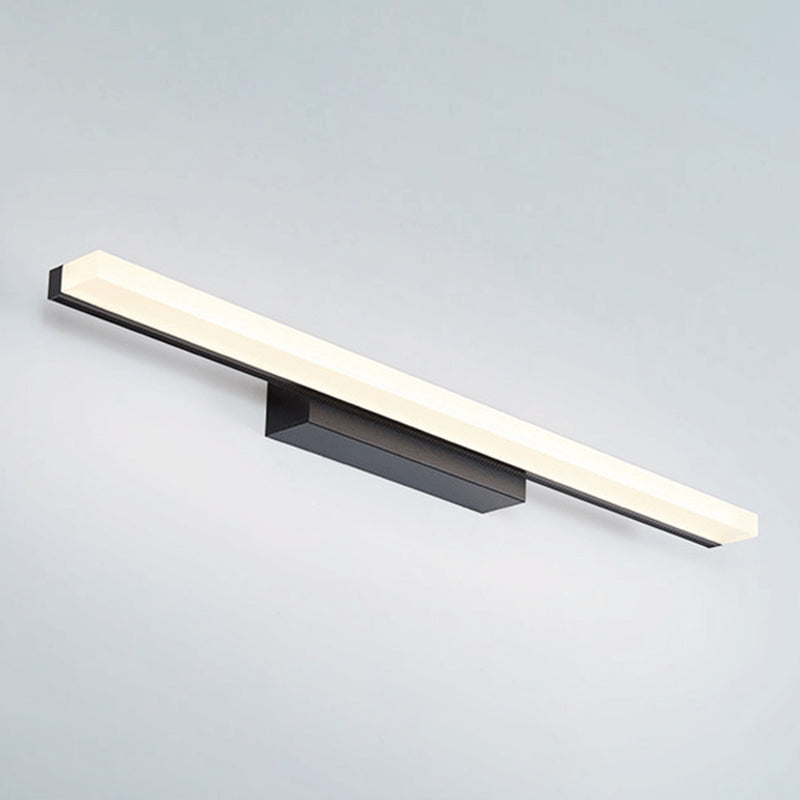 Metal Linear Wall Sconce Modern Single Light Mirror Wall Mount Light Fixture in Black