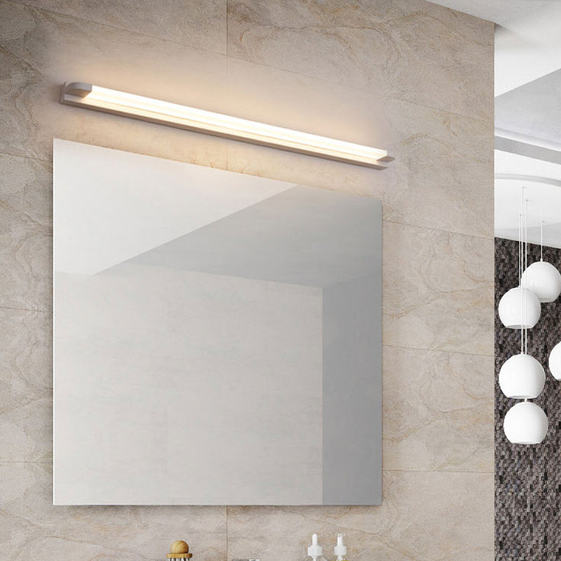 Metal Linear Shade Wall Sconce Modern Style 1-Light Mirror Wall Mount Light Fixture