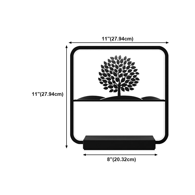 Décor d'art décor de nuit rectangulaire lampe de table de lit de chevet à LED noir chargeur sans fil avec port USB