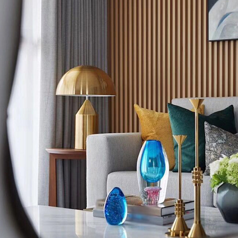 Lampe de table de nuit géométrique moderne en métal 1 lampe de table légère