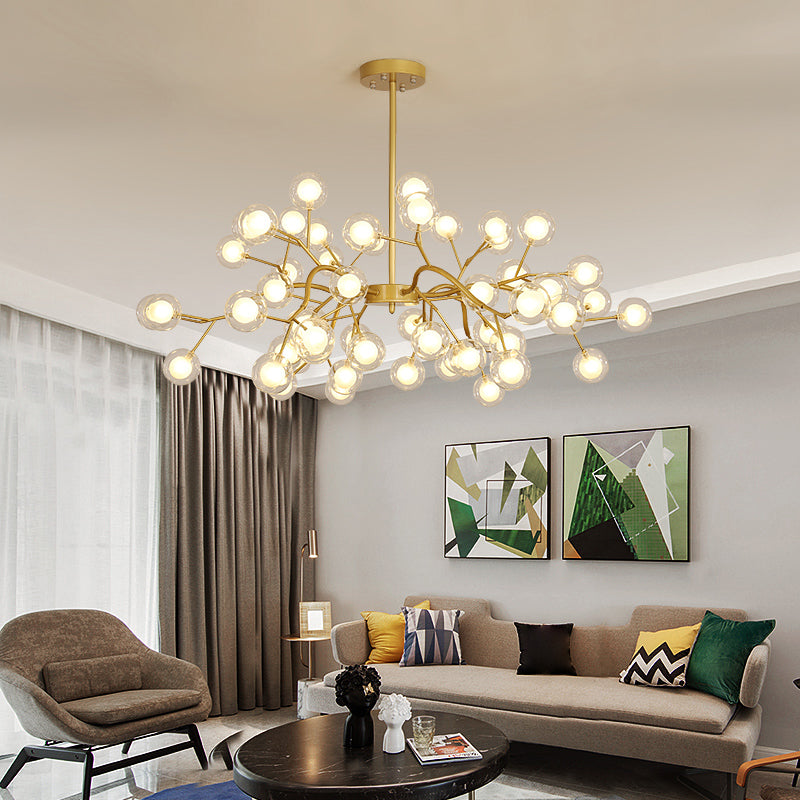 Multi Head Chandelier Light Fixtures Restaurant Glass Hanging Chandelier