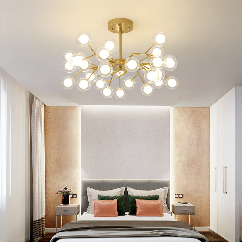 Multi Head Chandelier Light Fixtures Restaurant Glass Hanging Chandelier