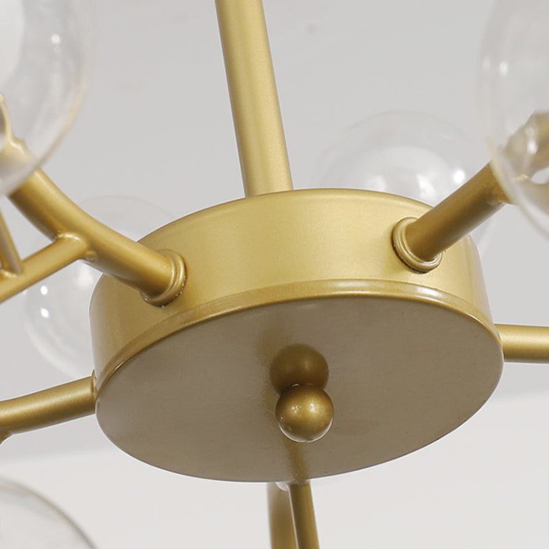 Multi Head Chandelier Light Fixtures Restaurant Glass Hanging Chandelier