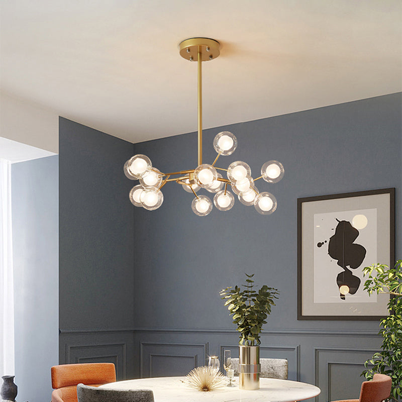 Multi Head Chandelier Light Fixtures Restaurant Glass Hanging Chandelier