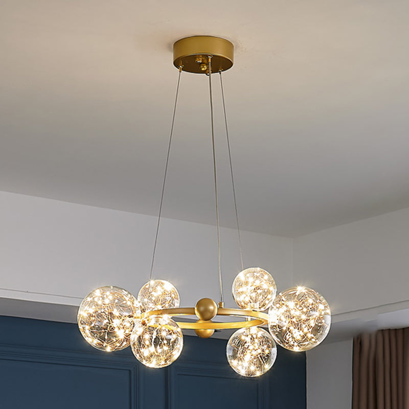Modern Glass Chandelier Lighting Fixture Gold Chandelier Pendant Light for Restaurant