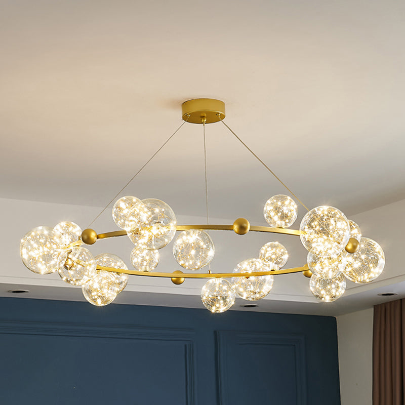 Modern Glass Chandelier Lighting Fixture Gold Chandelier Pendant Light for Restaurant