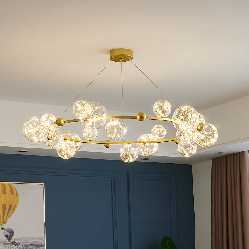 Modern Glass Chandelier Lighting Fixture Gold Chandelier Pendant Light for Restaurant