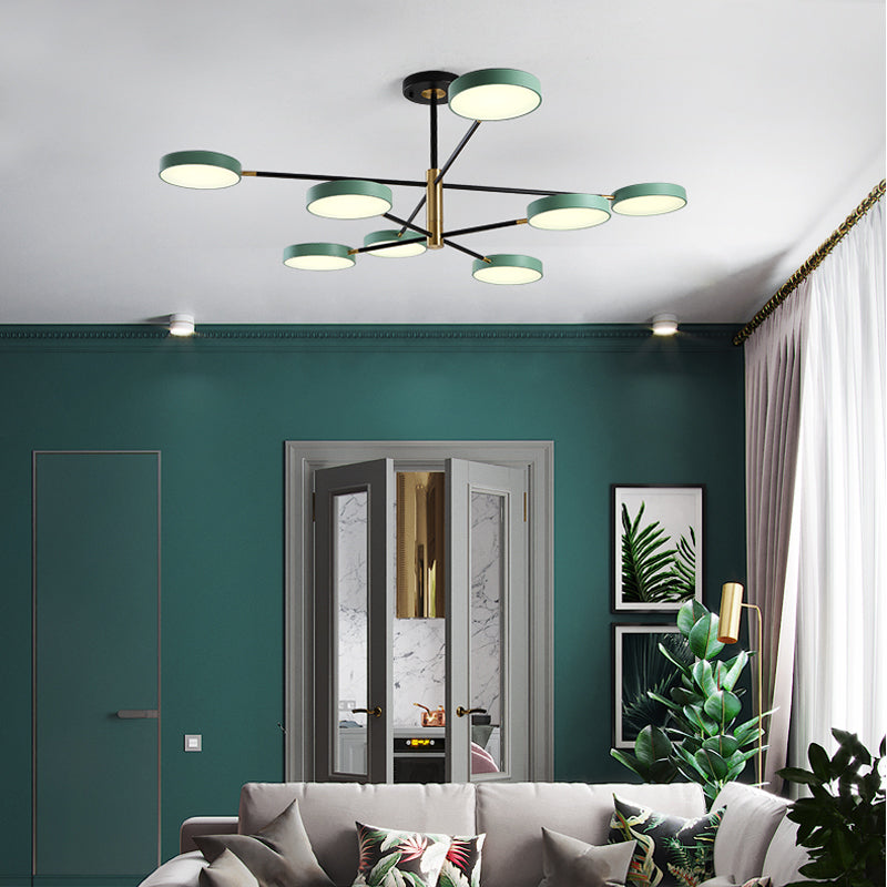 Lámparas colgantes de forma de geometría estilo moderno de metal colgante de metal accesorios