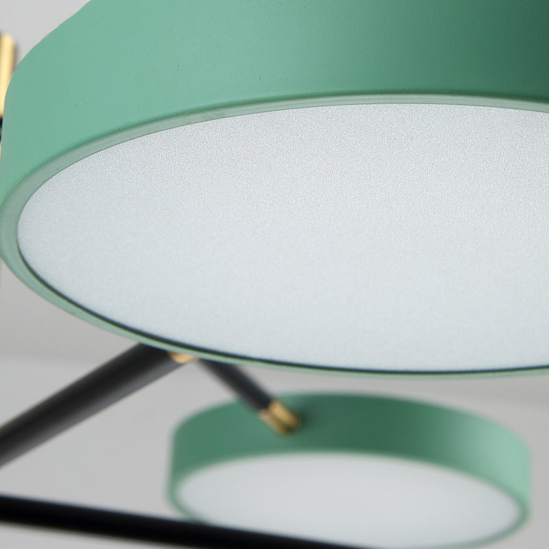 Lámparas colgantes de forma de geometría estilo moderno de metal colgante de metal accesorios