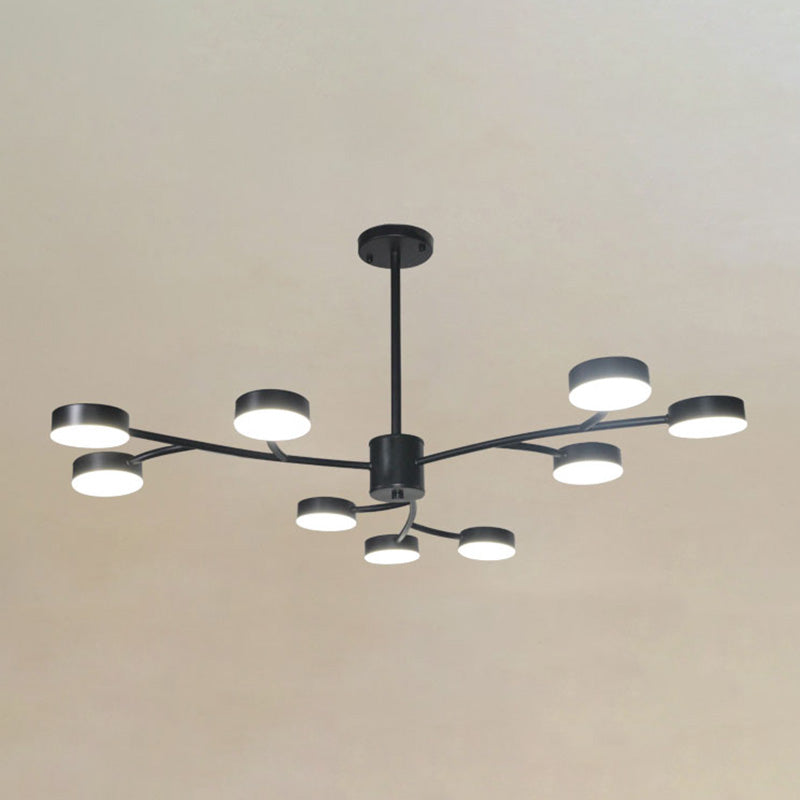 Cilindros de araña colgante de forma de cilindro Fixes de luz colgante de metal contemporáneo