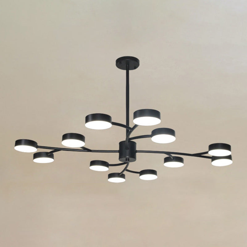 Cilindros de araña colgante de forma de cilindro Fixes de luz colgante de metal contemporáneo