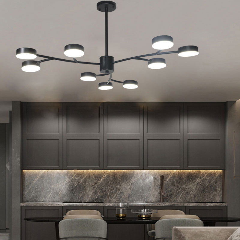 Cilindros de araña colgante de forma de cilindro Fixes de luz colgante de metal contemporáneo