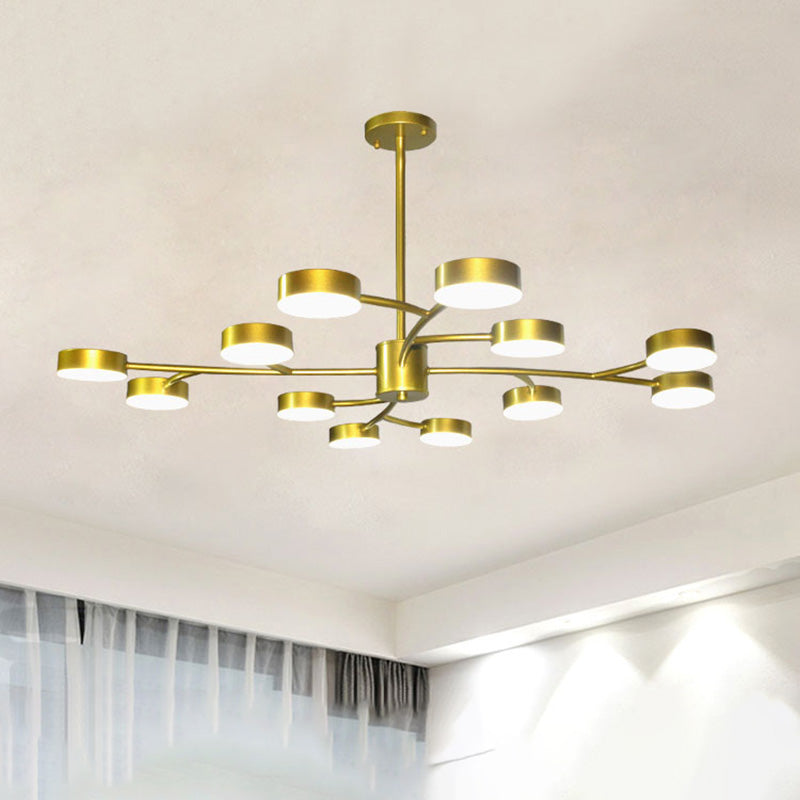 Cilindros de araña colgante de forma de cilindro Fixes de luz colgante de metal contemporáneo