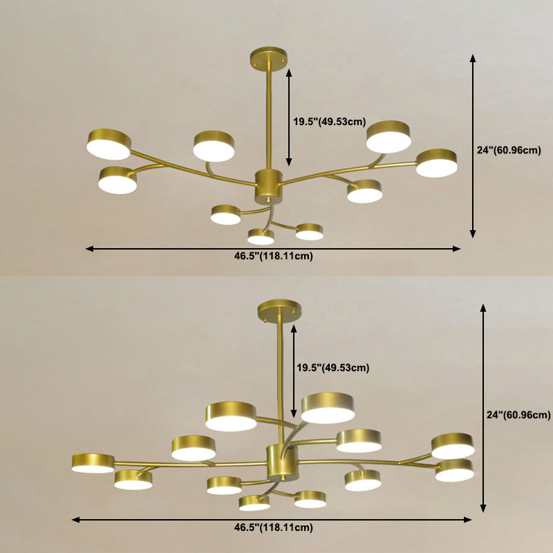 Cilindros de araña colgante de forma de cilindro Fixes de luz colgante de metal contemporáneo