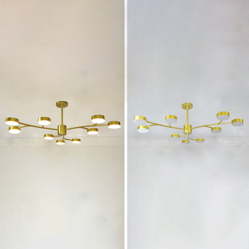 Cilindros de araña colgante de forma de cilindro Fixes de luz colgante de metal contemporáneo