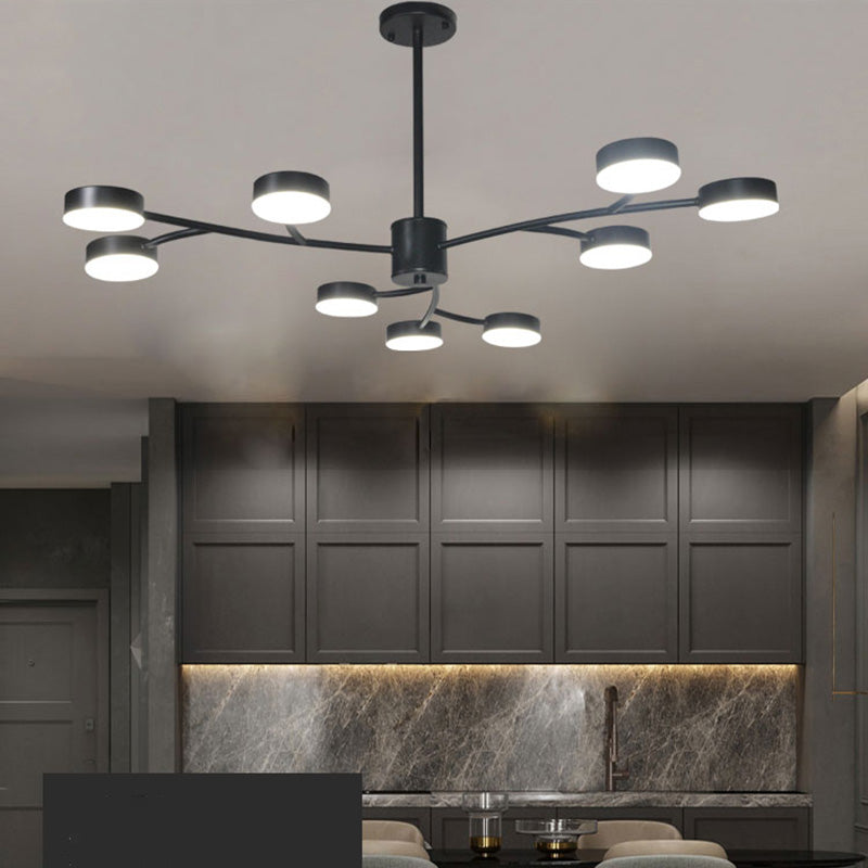 Cilindros de araña colgante de forma de cilindro Fixes de luz colgante de metal contemporáneo