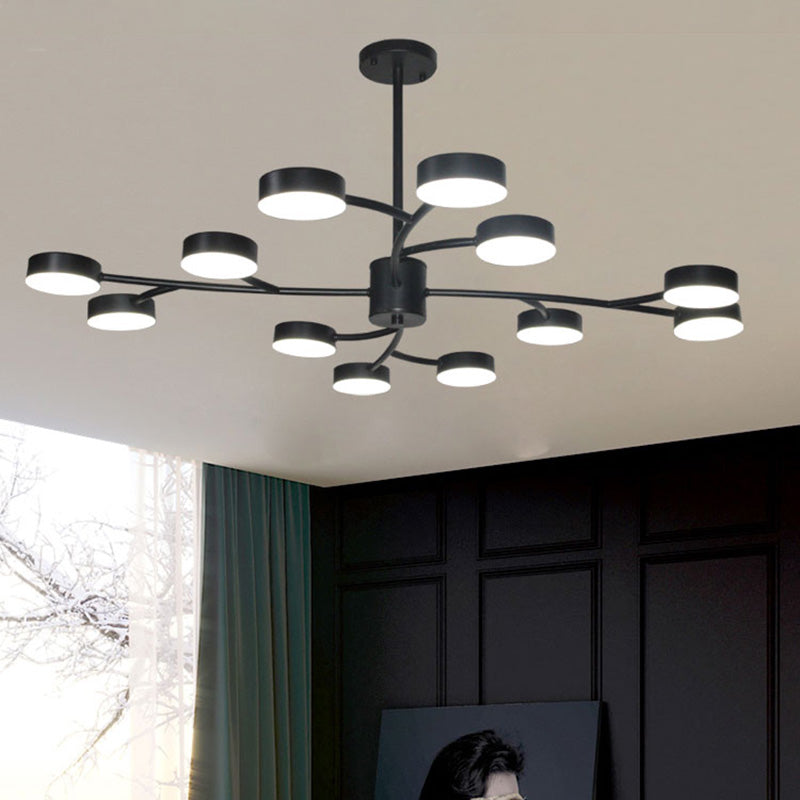 Cilindros de araña colgante de forma de cilindro Fixes de luz colgante de metal contemporáneo