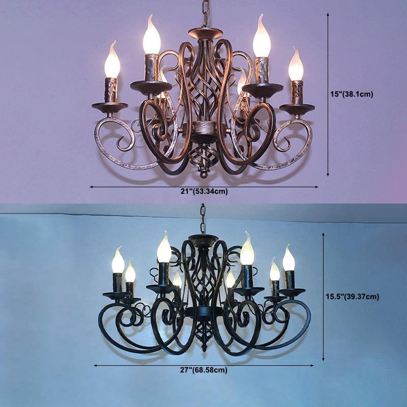 Luces de lámpara de araña únicas Fixros de luz colgante de metal tradicionales