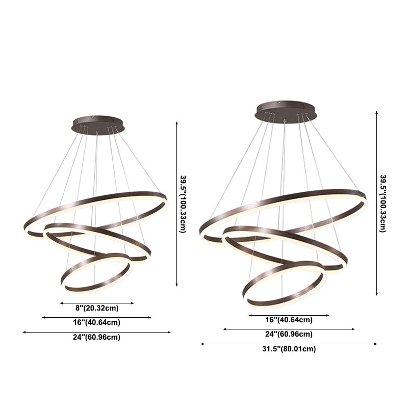 Luces de araña de forma de la rueda Accesorios de iluminación de araña de metal modernos en marrón