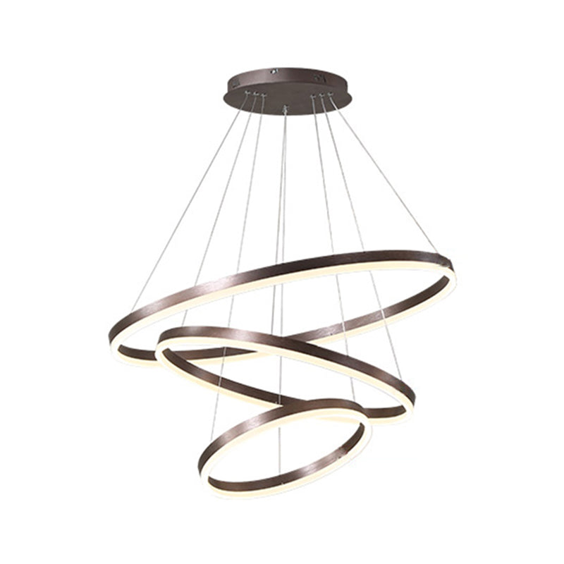 Luces de araña de forma de la rueda Accesorios de iluminación de araña de metal modernos en marrón