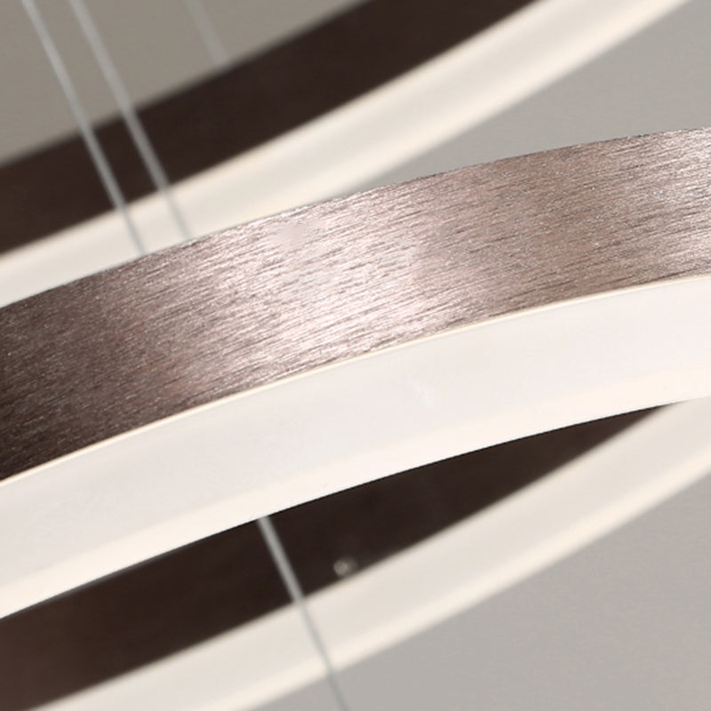 Luces de araña de forma de la rueda Accesorios de iluminación de araña de metal modernos en marrón