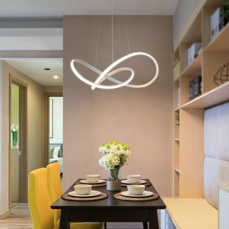 Candelier de forma retorcida contemporánea metal de luz 1 accesorio de iluminación de lámpara de luz