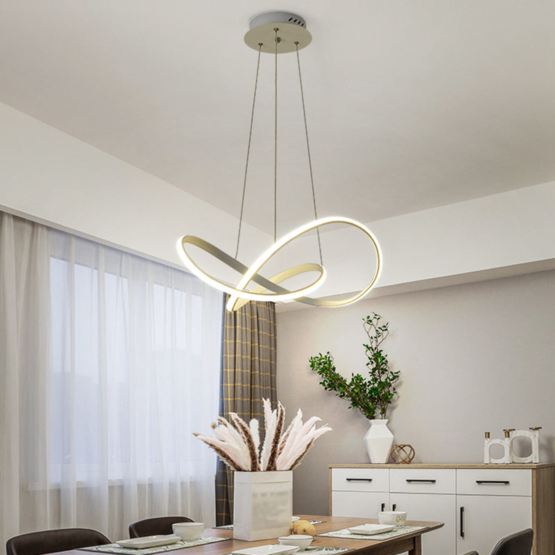 Candelier de forma retorcida contemporánea metal de luz 1 accesorio de iluminación de lámpara de luz