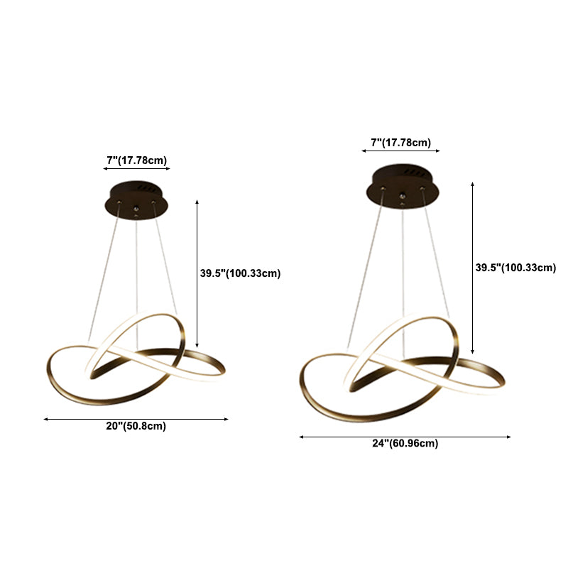 Candelier de forma retorcida contemporánea metal de luz 1 accesorio de iluminación de lámpara de luz
